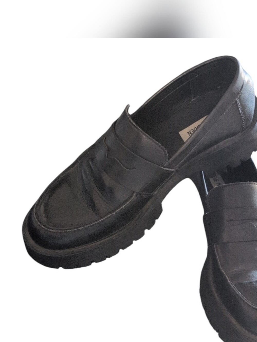 Steve Madden Women's Platform Course Lug Chunky Sole Loafer Shoes - Black 9M